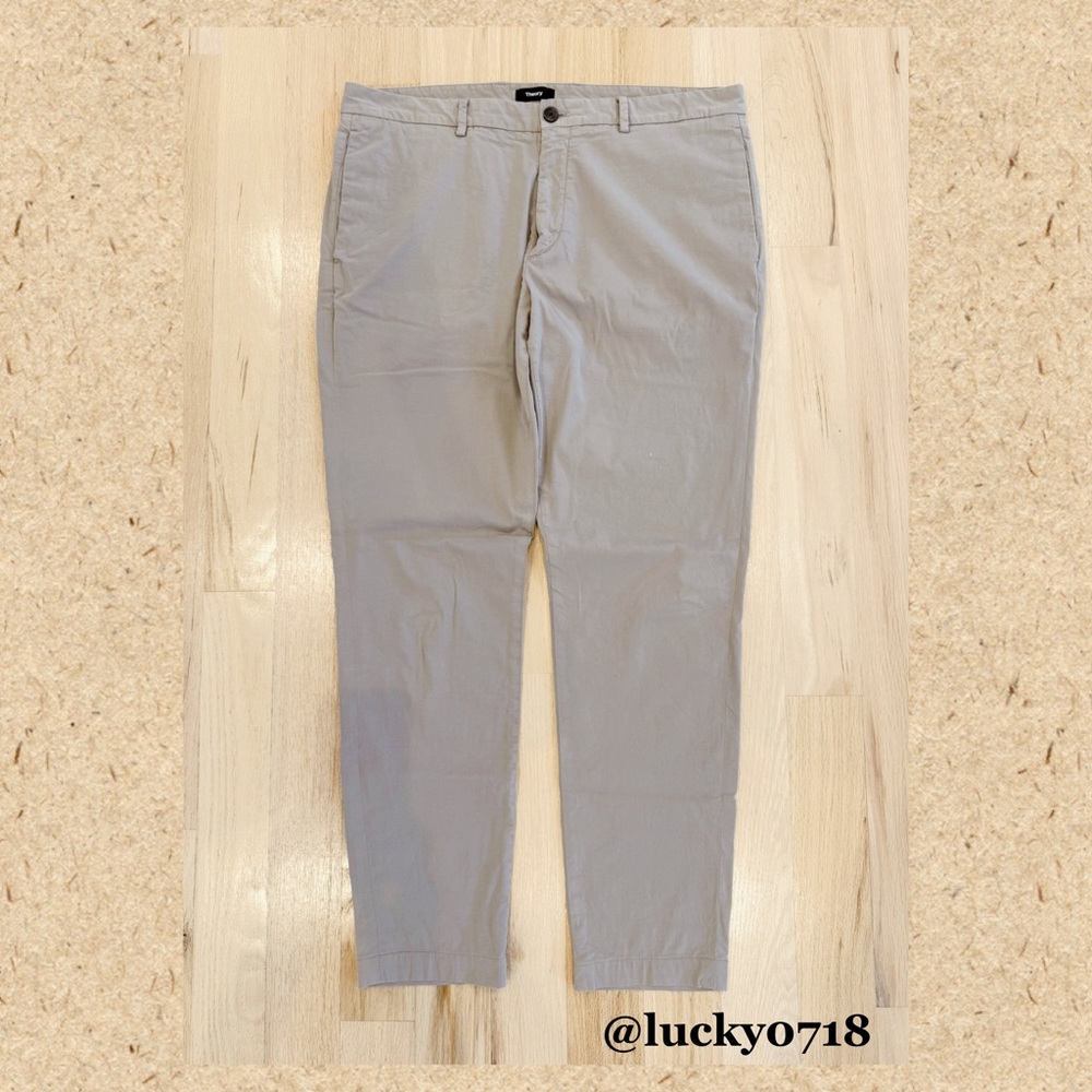 Theory Men’s Zaine Pant in Stretch Cotton in Khaki Tan Sz 36 - Picture 4 of 7
